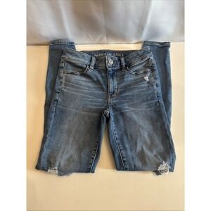 Women's American Eagle Jeans Next Level 2 Regular Mid Rise Jegging Distressed